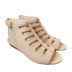 Clarks Abigail Sing Blush Nubuck Ankle Strap Wedge Sandals Womens 8.5M NWT